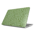 Sage in Olive Abstract Leaf MacBook Case, 3D product render