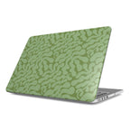 Sage in Olive Abstract Leaf MacBook Case, 3D product render