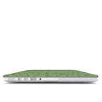 Sage in Olive Abstract Leaf MacBook Case, 3D product render
