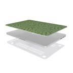 Sage in Olive Abstract Leaf MacBook Case, 3D product render