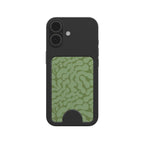 Sage in Olive Abstract Leaf Magnetic Wallet, 3D product render
