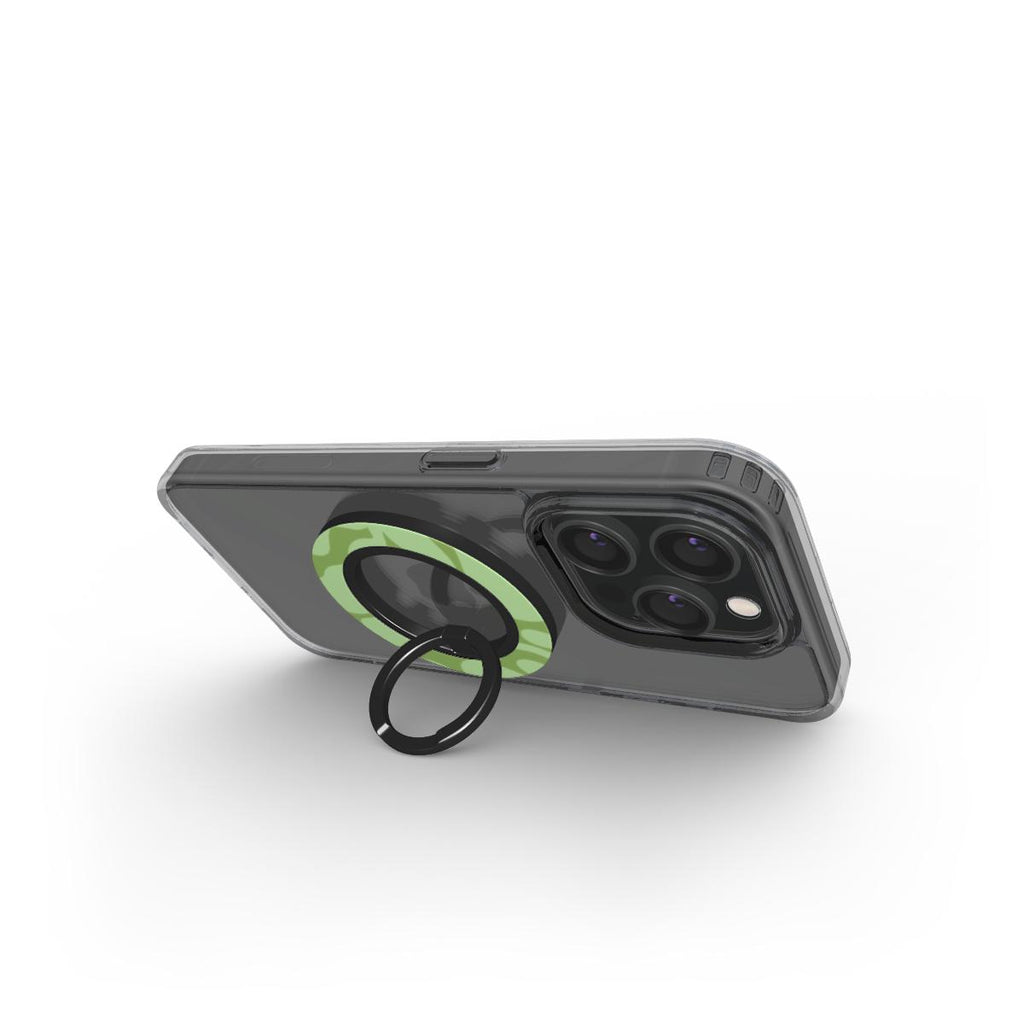 Sage in Olive Abstract Leaf Ring Holder, 3D product render