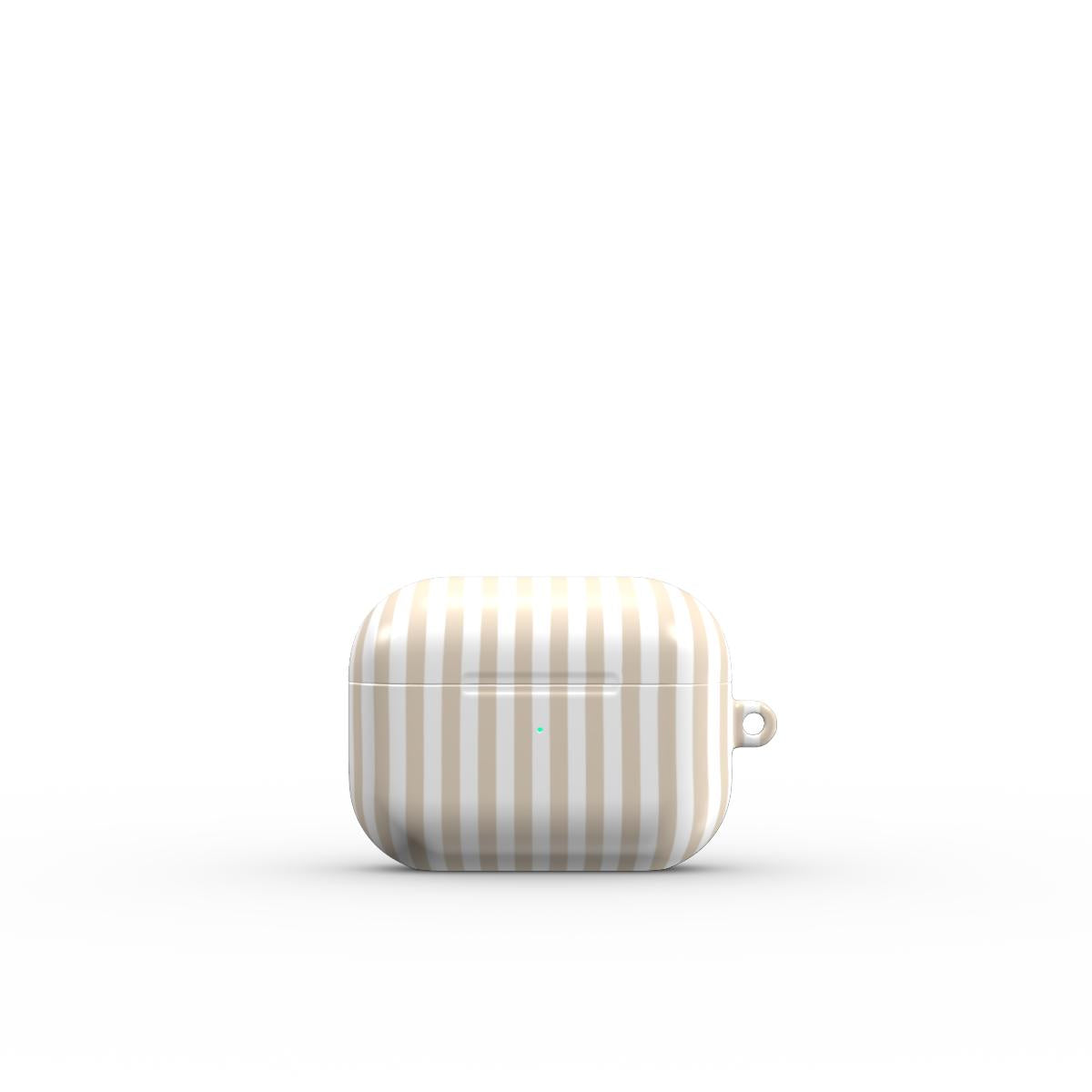 Tiny Beige Stripes Apple AirPods Tough Case, 3D product render