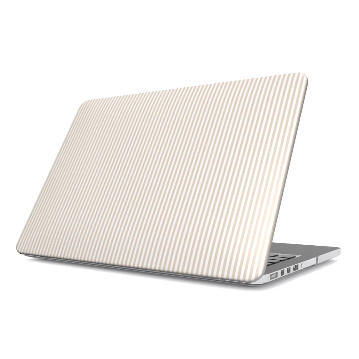 Tiny Beige Stripes MacBook Case, 3D product render