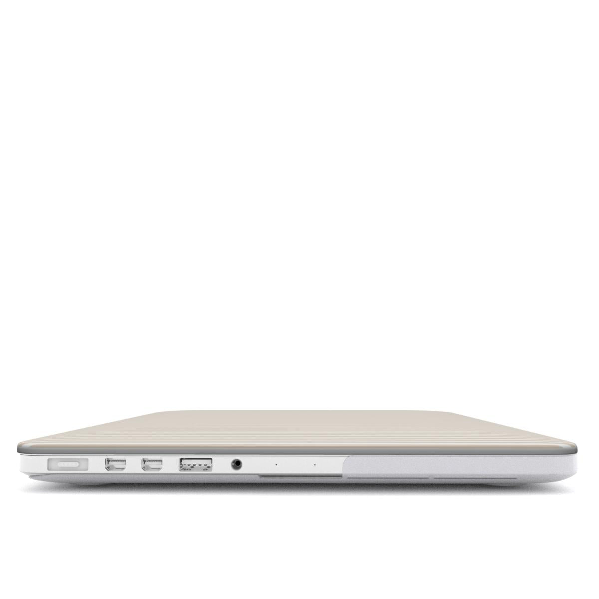 Tiny Beige Stripes MacBook Case, 3D product render