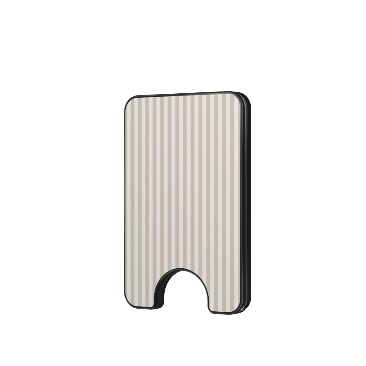 Tiny Beige Stripes Magnetic Wallet, 3D product render