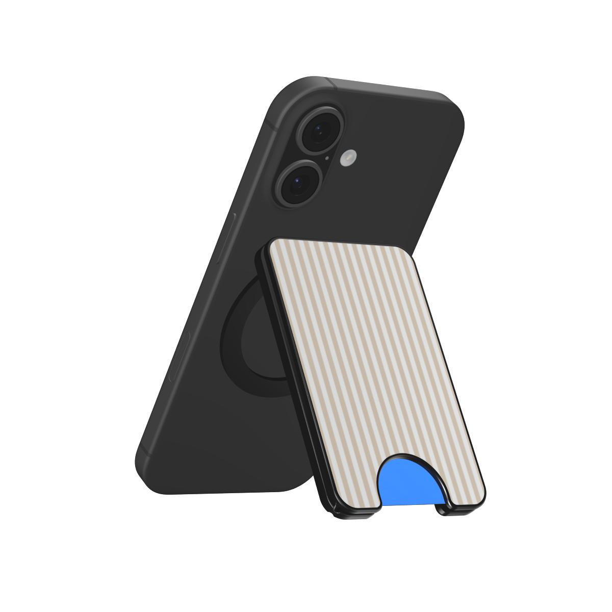 Tiny Beige Stripes Magnetic Wallet, 3D product render