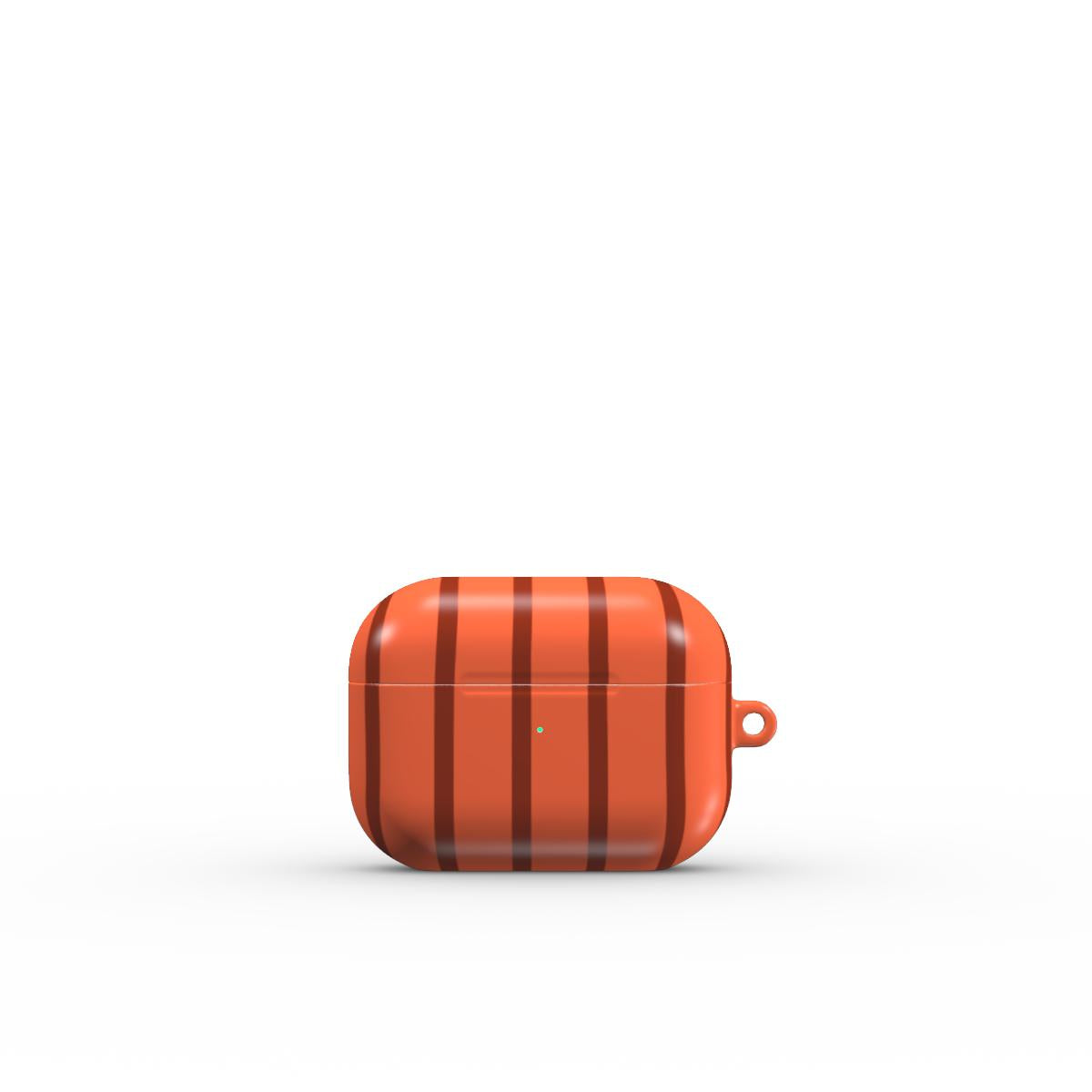 Topaze Orange Stripes Apple AirPods Tough Case, 3D product render