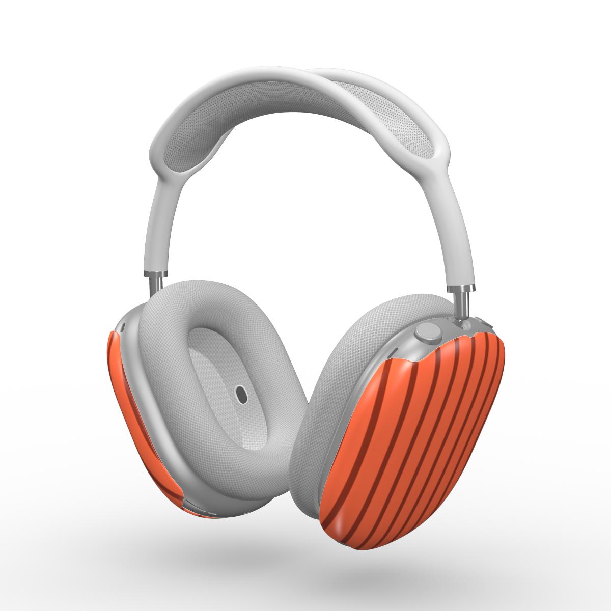 Topaze Orange Stripes Apple AirPods Max Tough Case, 3D product render