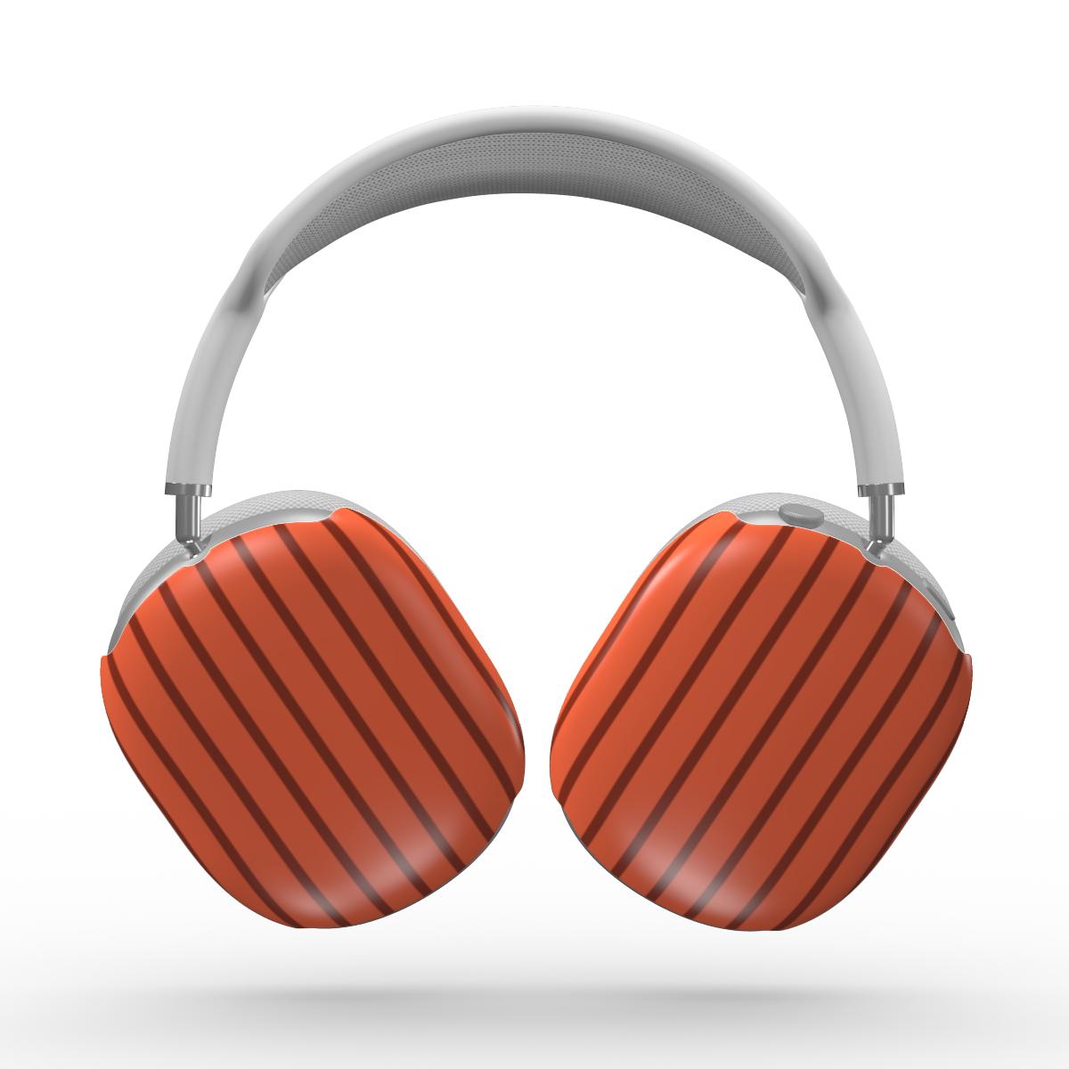 Topaze Orange Stripes Apple AirPods Max Tough Case, 3D product render