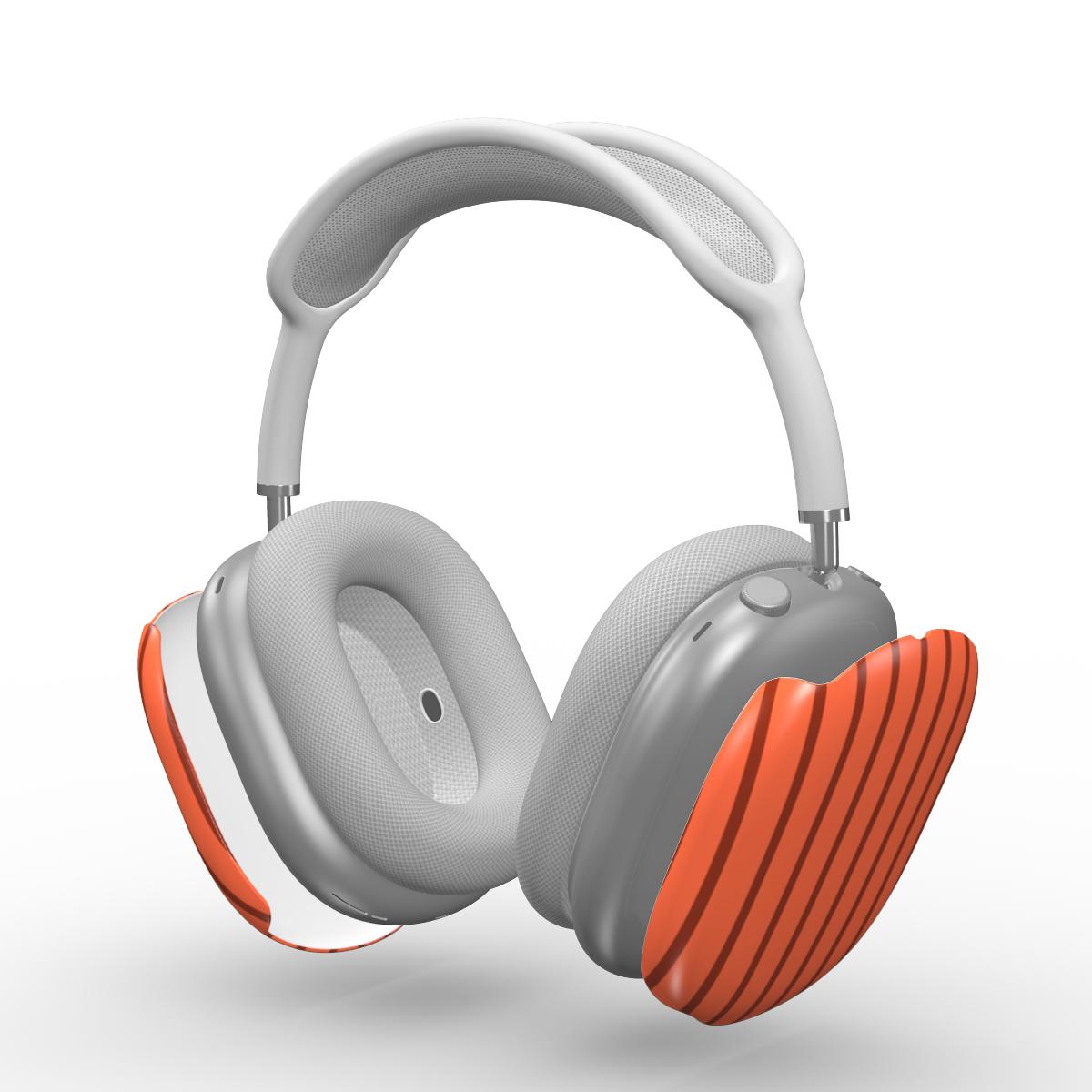 Topaze Orange Stripes Apple AirPods Max Tough Case, 3D product render
