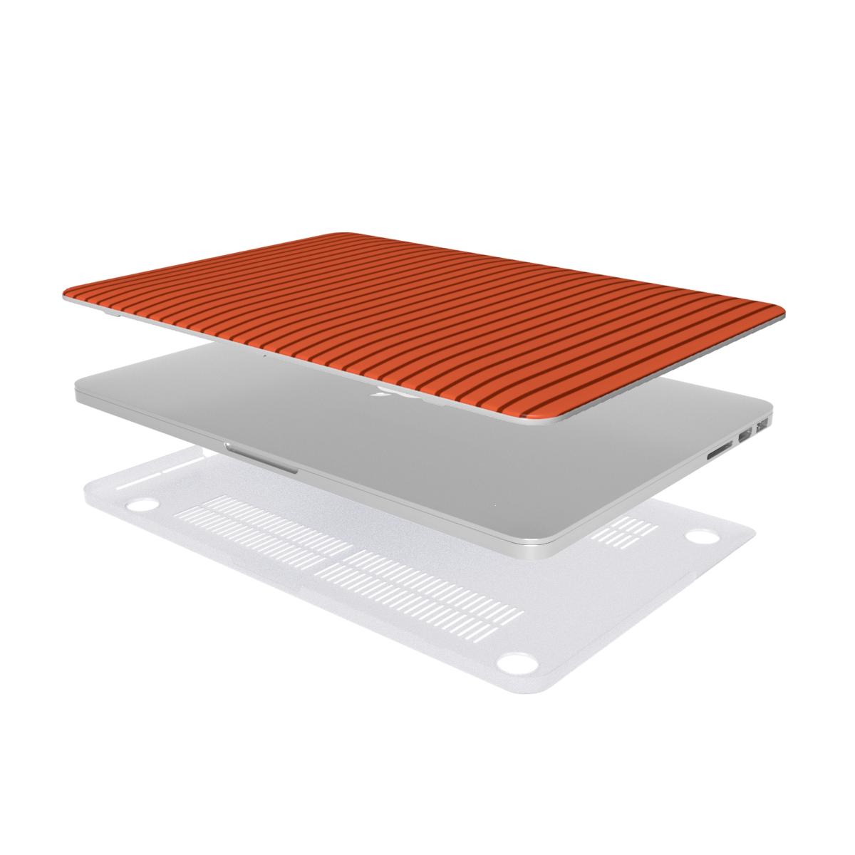 Topaze Orange Stripes MacBook Case, 3D product render