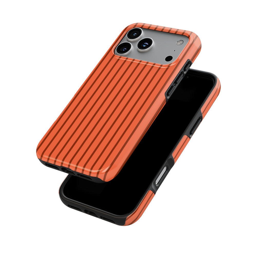 Topaze Orange Stripes phone case — front and back