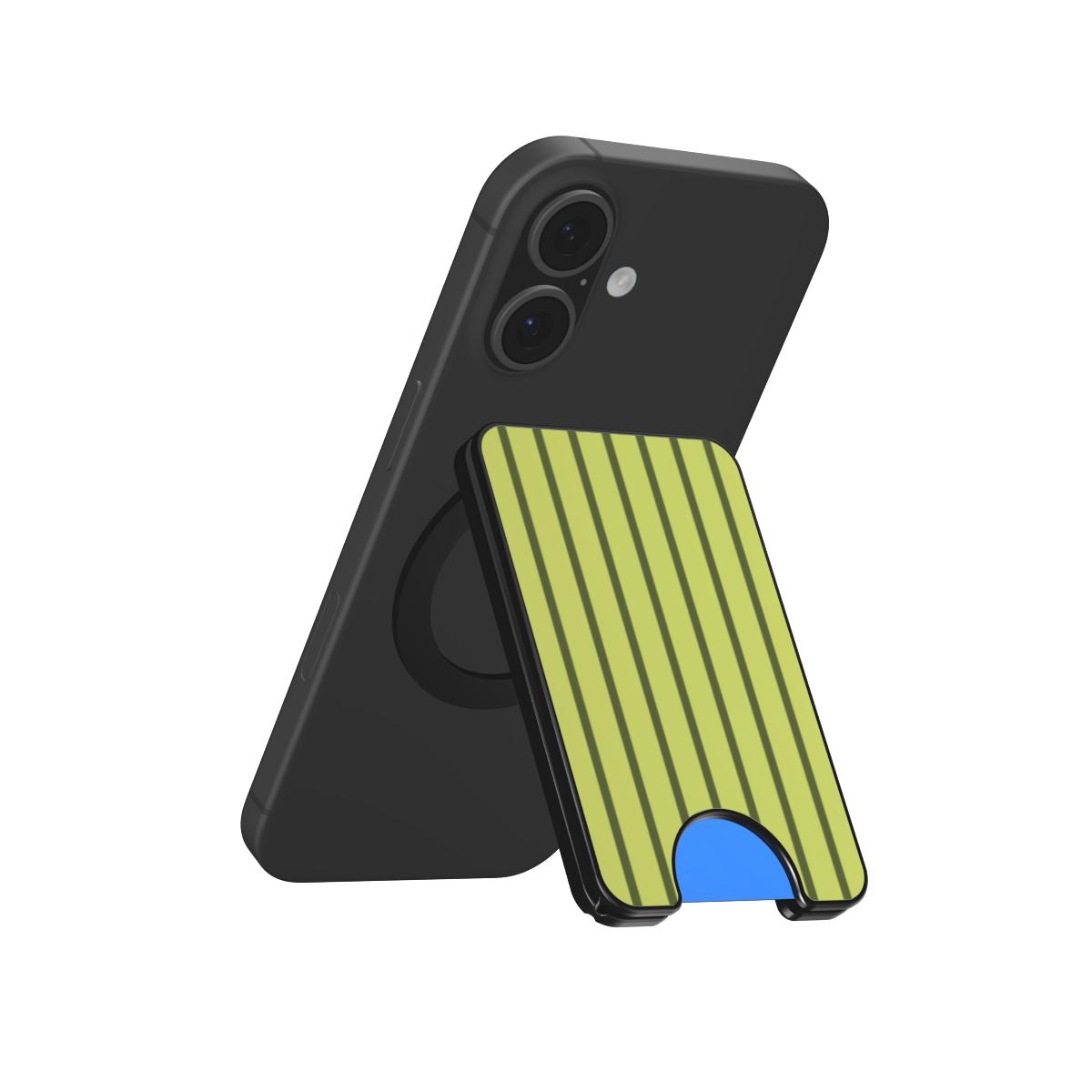 Wasabi Yellow Stripes Magnetic Wallet, 3D product render