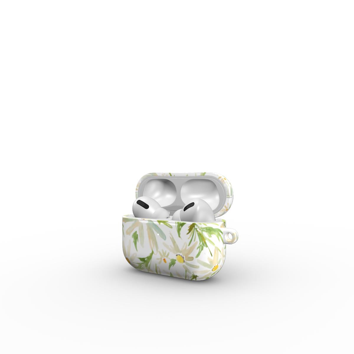 Water Color Daisy Floral Apple AirPods Tough Case, 3D product render