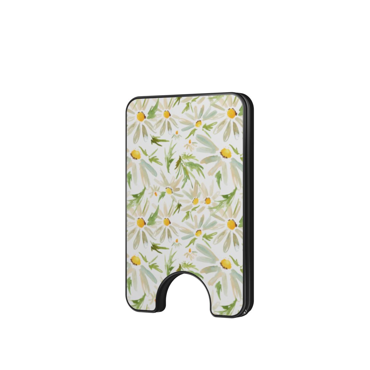 Water Color Daisy Floral Magnetic Wallet, 3D product render