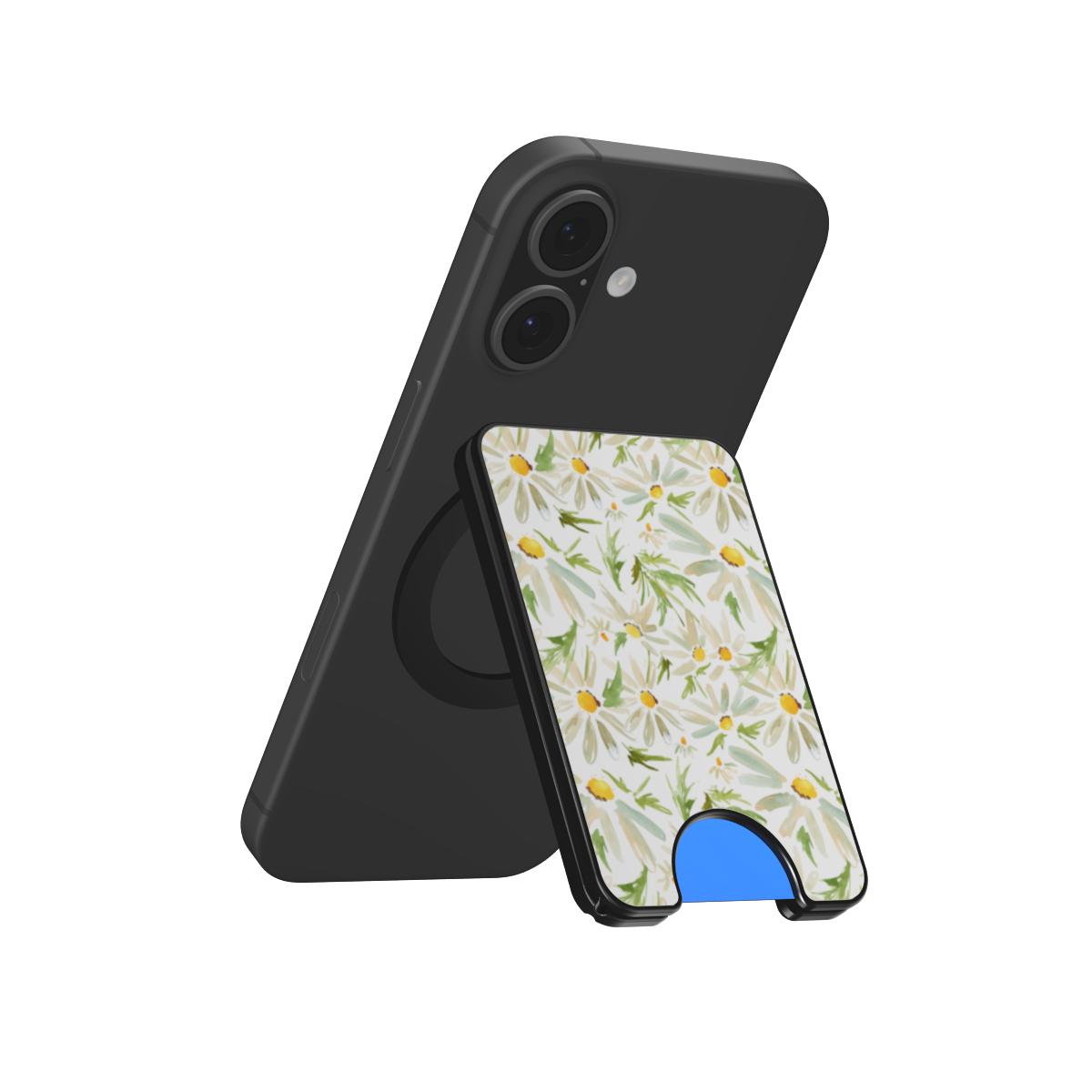 Water Color Daisy Floral Magnetic Wallet, 3D product render