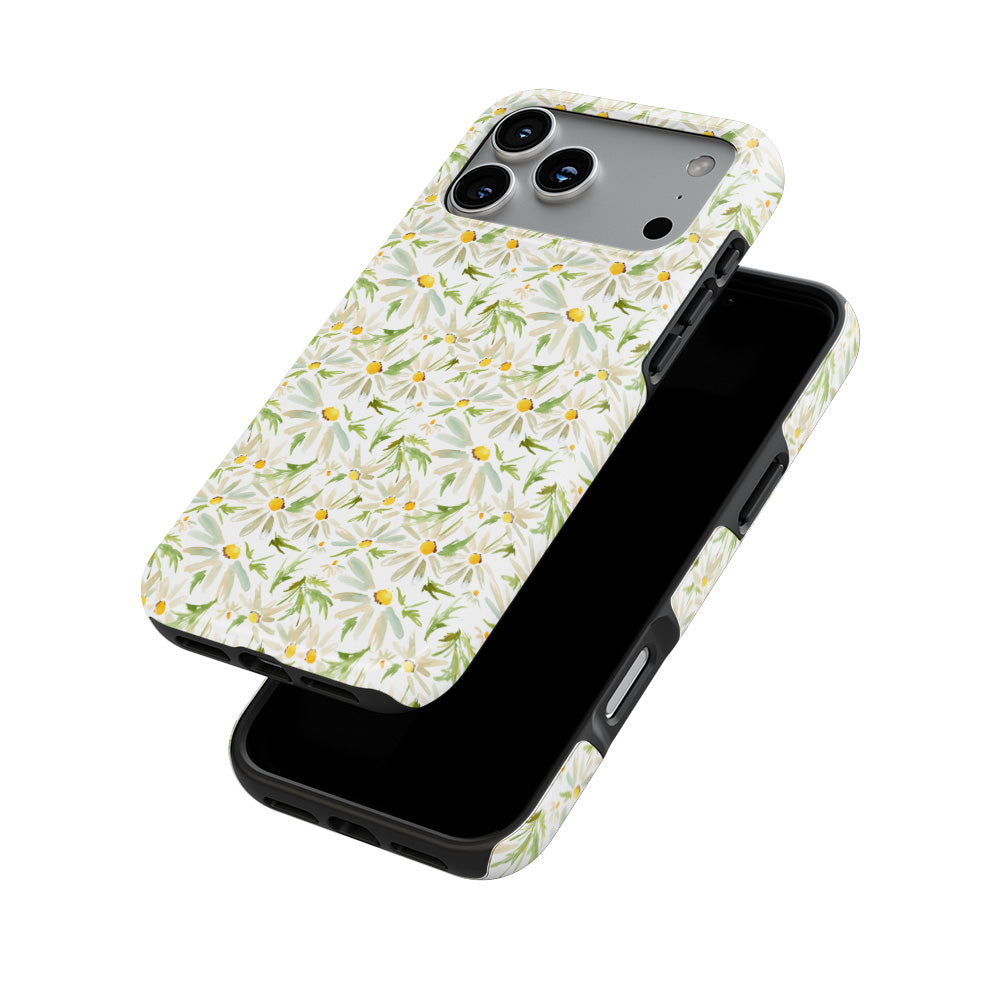 Water Color Daisy Floral phone case — front and back