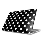 White in Black Polka Dots MacBook Case, 3D product render