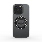 White in Black Polka Dots Ring Holder, 3D product render