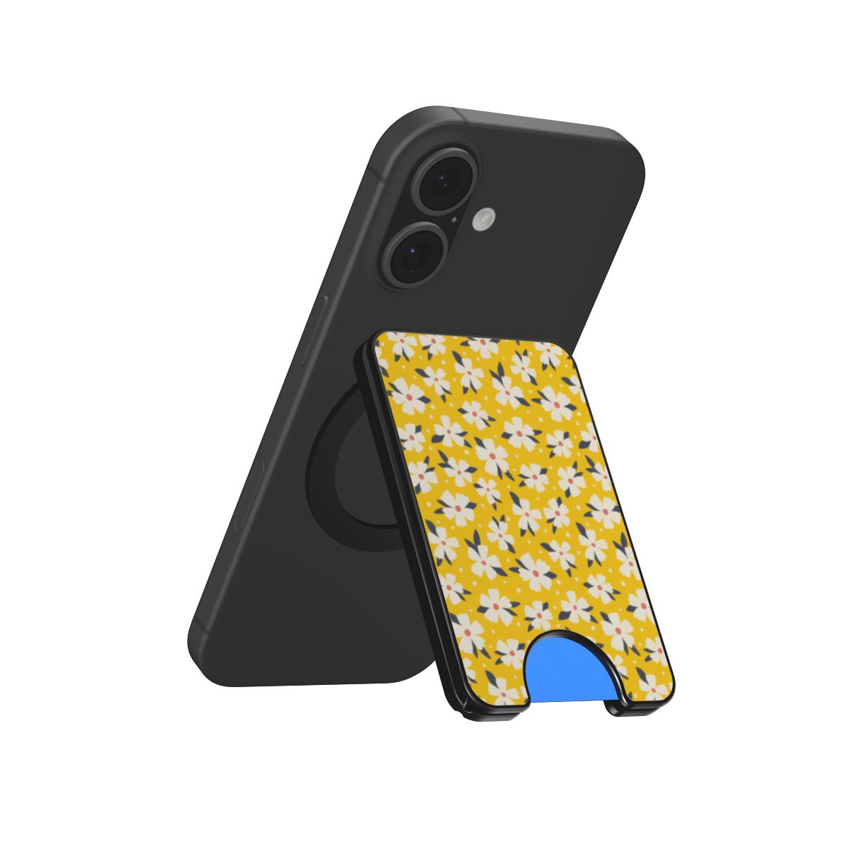 Yellow Daisy Floral Magnetic Wallet, 3D product render