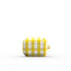 Yellow Gingham Apple AirPods Tough Case, 3D product render