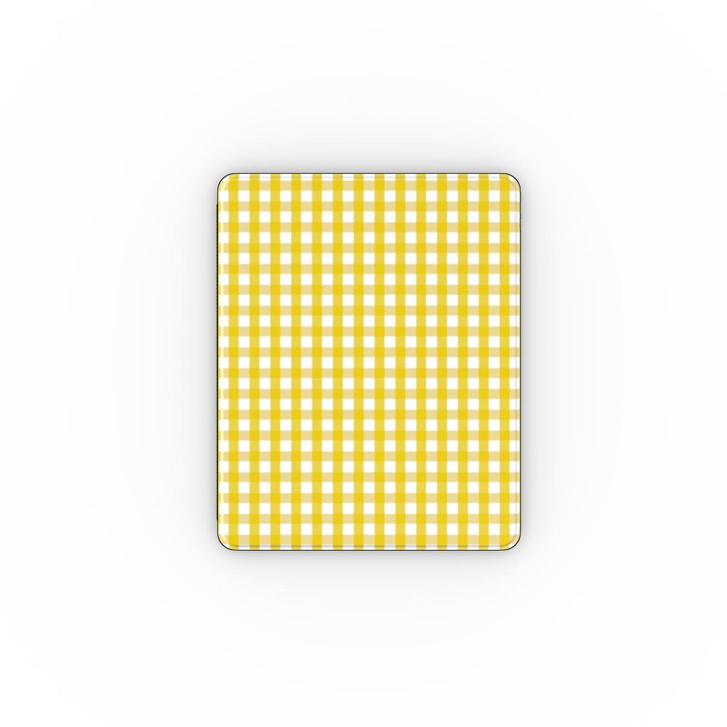 Yellow Gingham Apple iPad Case, 3D product render
