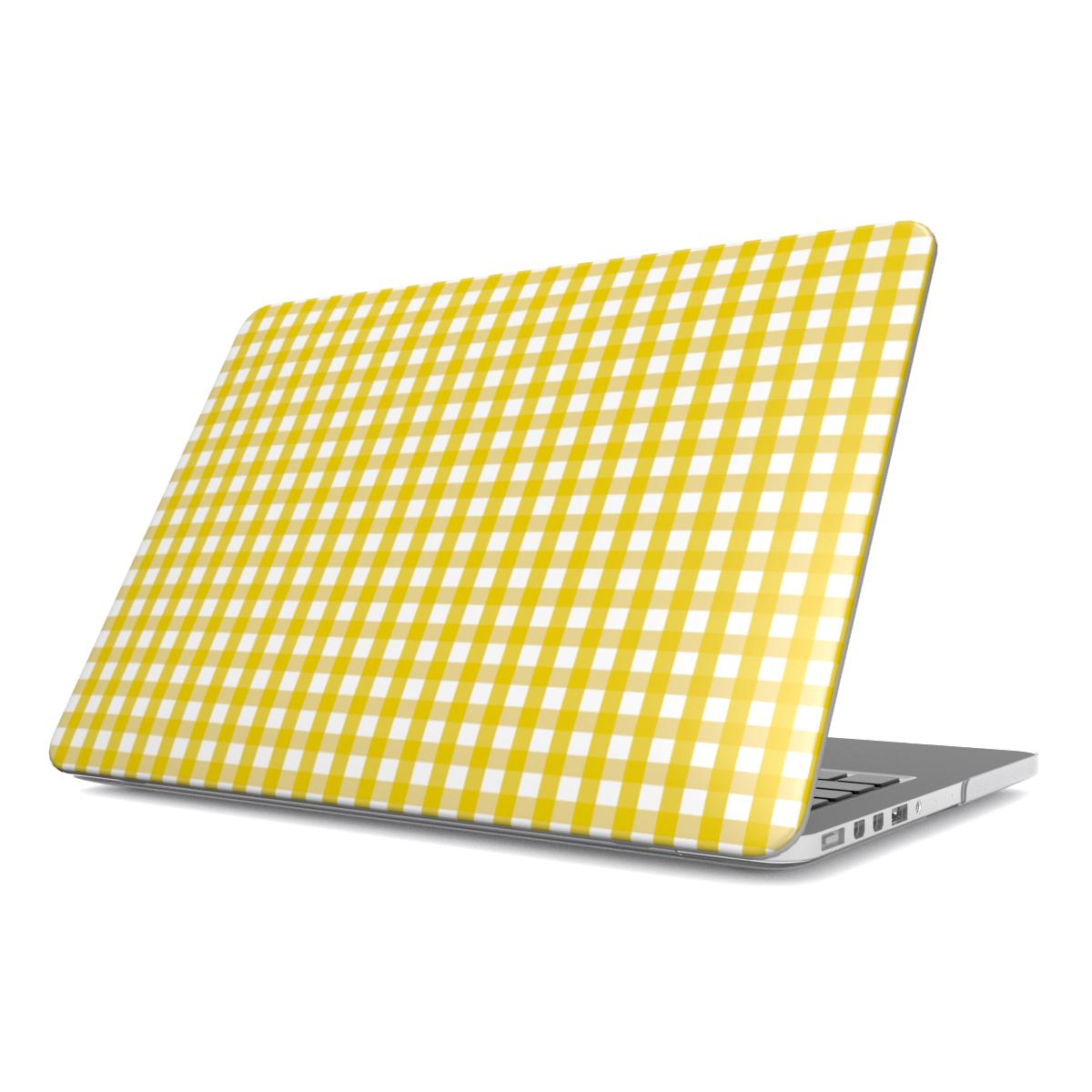 Yellow Gingham MacBook Case, 3D product render