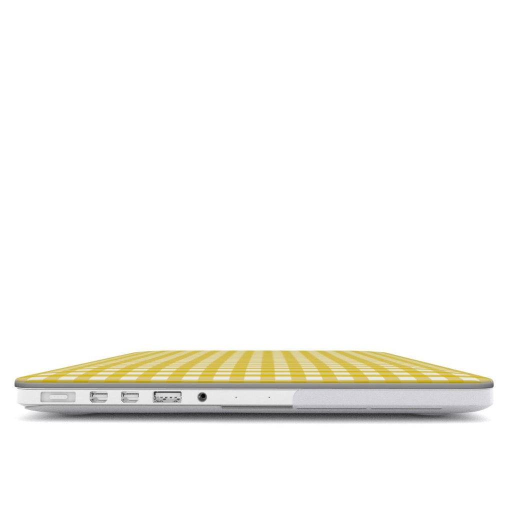 Yellow Gingham MacBook Case, 3D product render