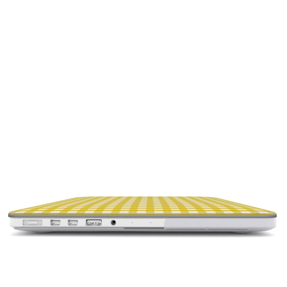 Yellow Gingham MacBook Case, 3D product render