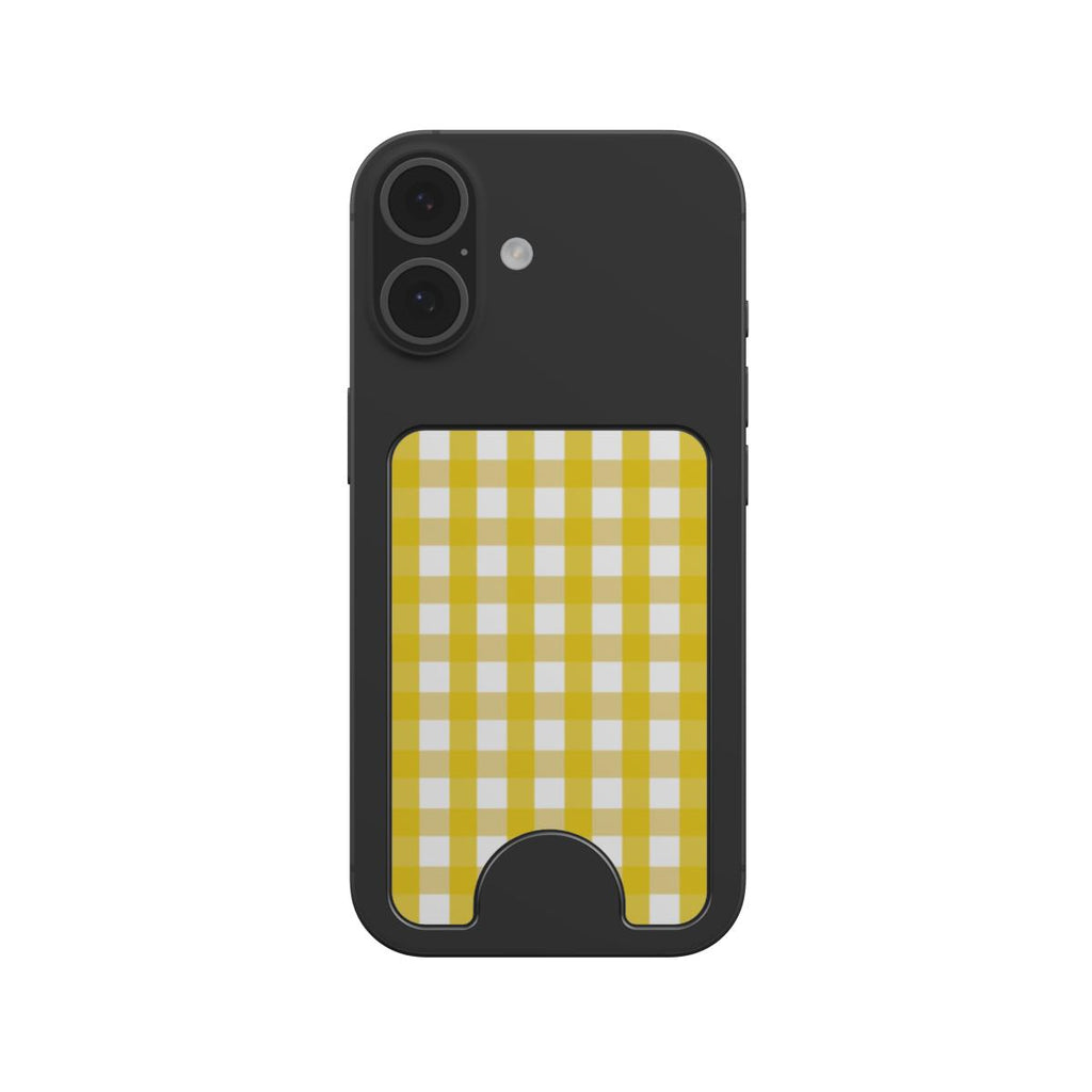 Yellow Gingham Magnetic Wallet, 3D product render